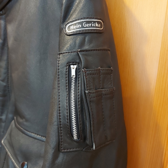 Vintage Hein Gericke men's leather motorcycle jacket black Size 50 Large… - Picture 8 of 13